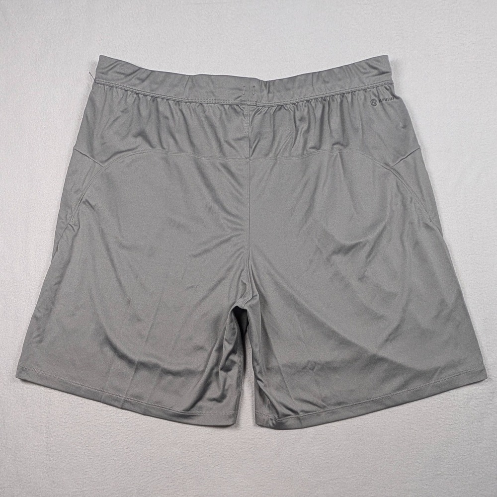 Adidas Knit Shorts Mens 2XL Grey AEROREADY Training Gym GM2517 Logo NEW - Picture 8 of 9